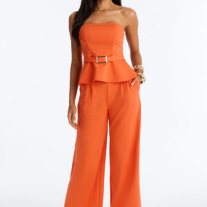 Strapless Peplum Pant Set