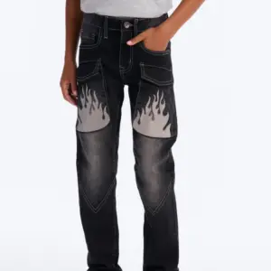 Flames Black Jeans