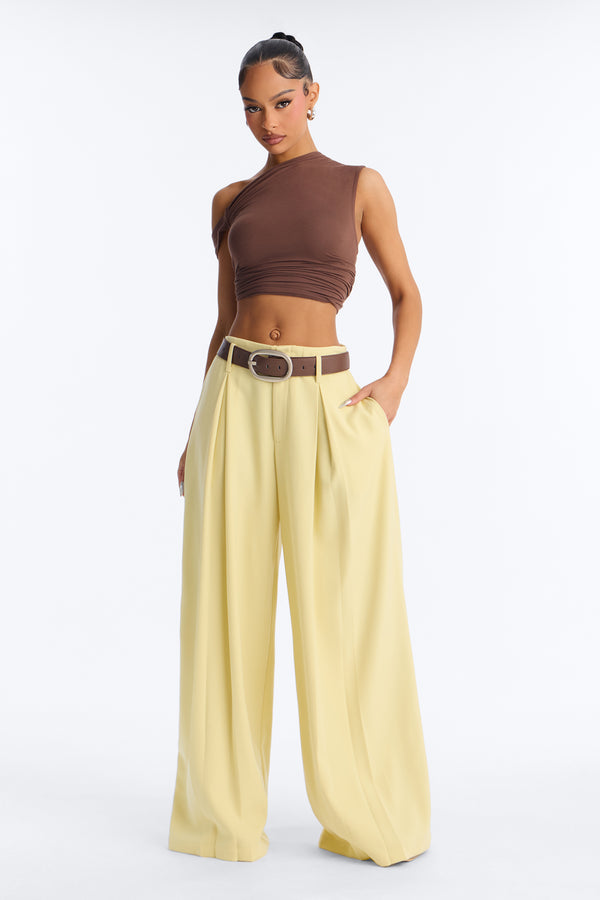 Belted Wide Leg Trouser
